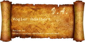 Vogler Adalbert névjegykártya